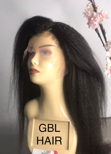 18” | Brielle |Luxury Human Hair| Kinky Straight | 13X4 Lace | 180% Density