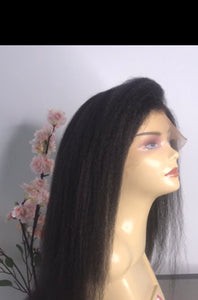 18” | Brielle |Luxury Human Hair| Kinky Straight | 13X4 Lace | 180% Density